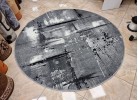 Тъкан килим MAGNOLIA 195 l.grey кръг